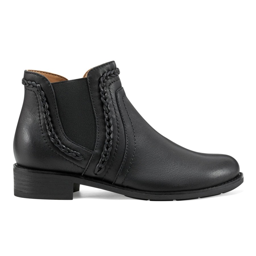 Boots & Booties Earth Shoes | Nika Round Toe Casual Booties Black