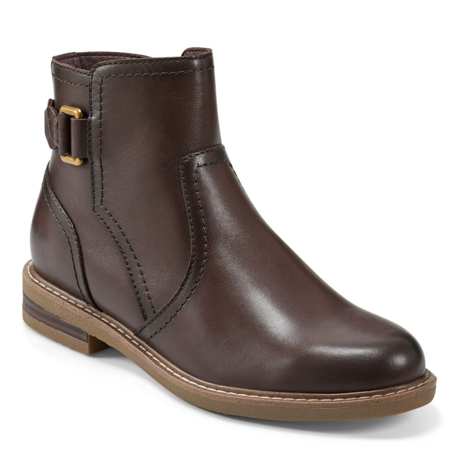 Boots & Booties Earth Shoes | Jenna Round Toe Casual Booties Dark Brown