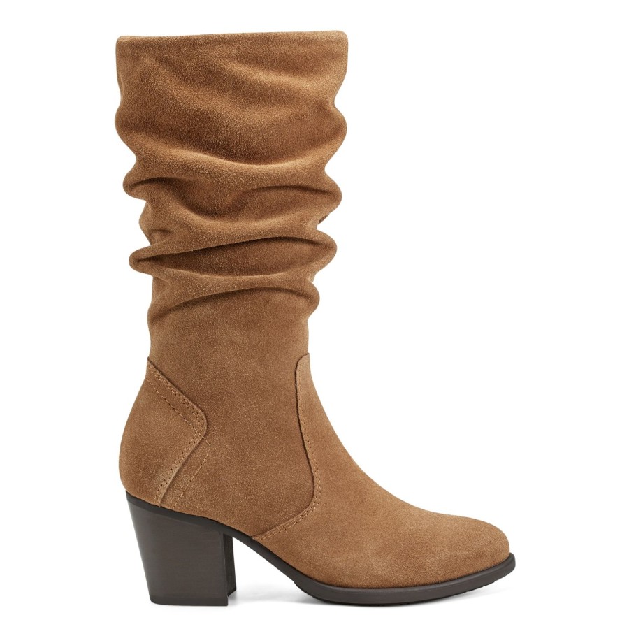 Boots & Booties Earth Shoes | Vine Block Heel Almond Toe Casual Boots Medium Natural