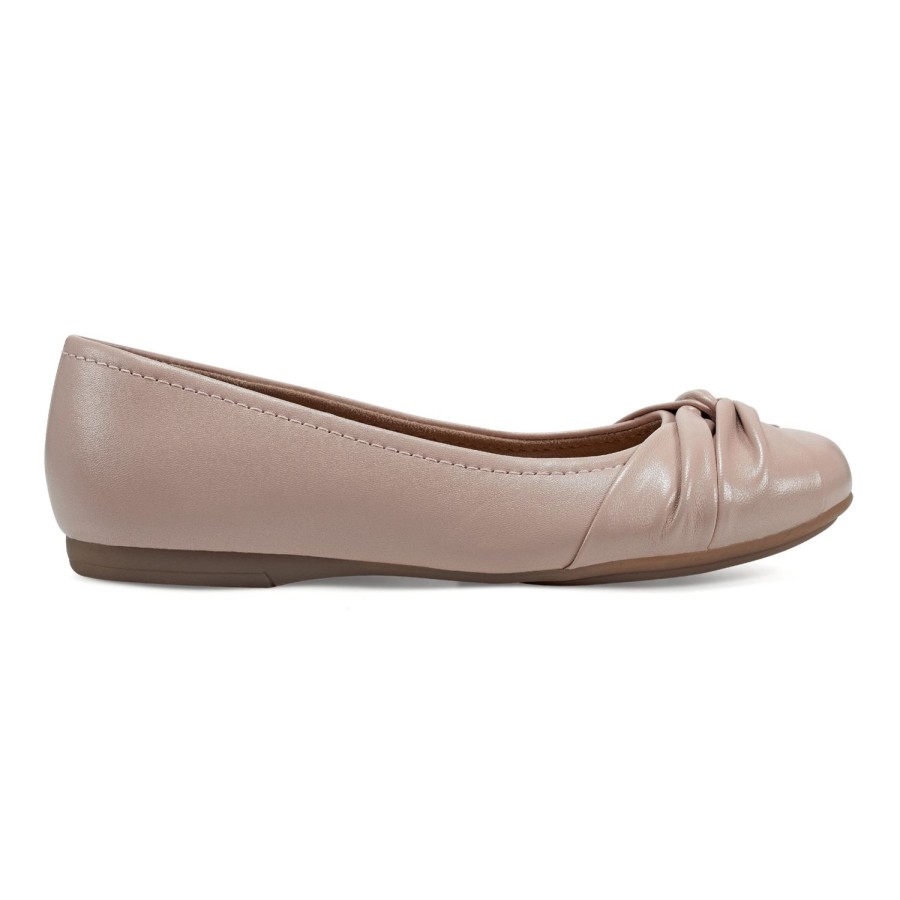 Casual Earth Shoes | Jacci Lightweight Round Toe Slip-On Dress Flats Light Pink