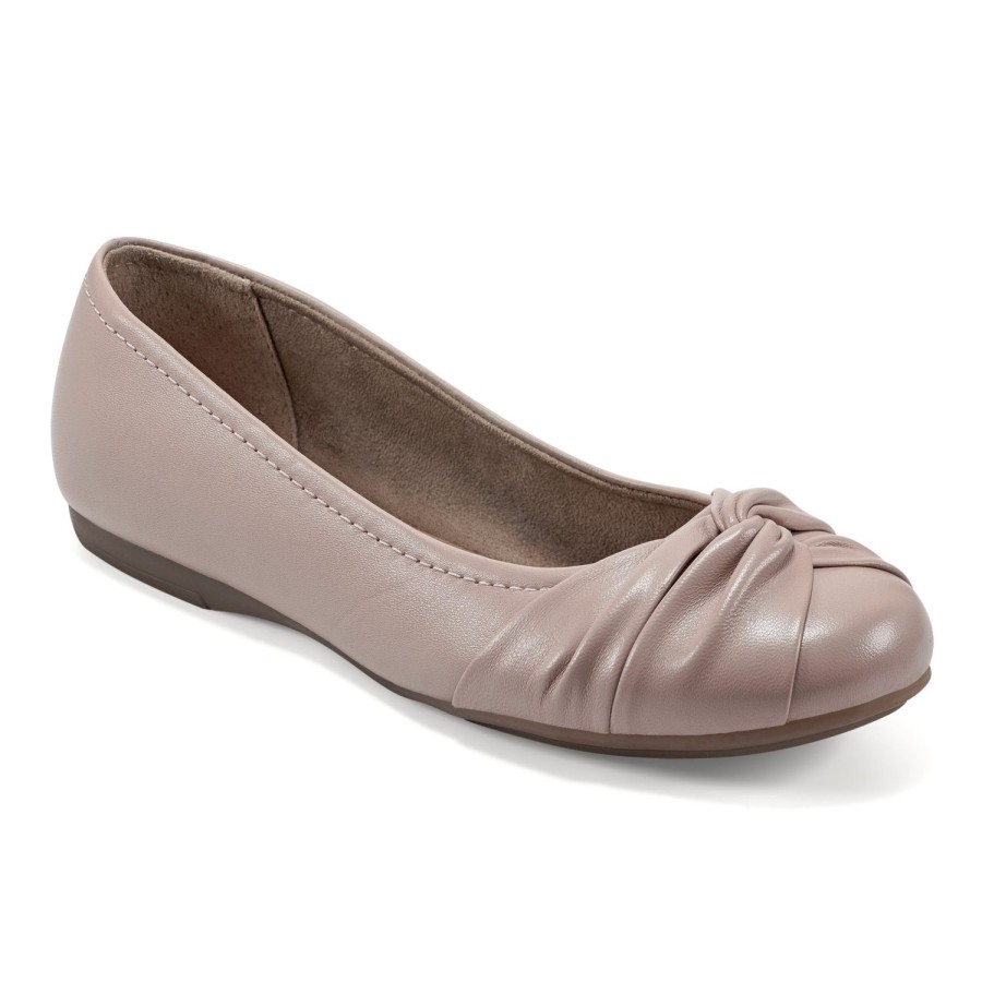 Casual Earth Shoes | Jacci Lightweight Round Toe Slip-On Dress Flats Light Pink