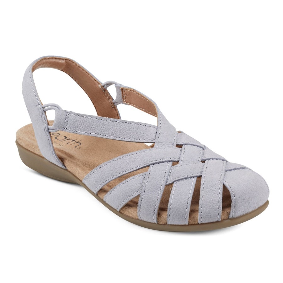 Casual Earth Shoes | Berri Woven Casual Round Toe Slip-On Sandals Light Purple