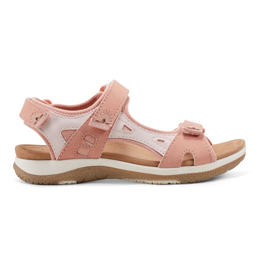 Casual Earth Shoes | Skylar Round Toe Lightweight Casual Flat Sandals Light Pink