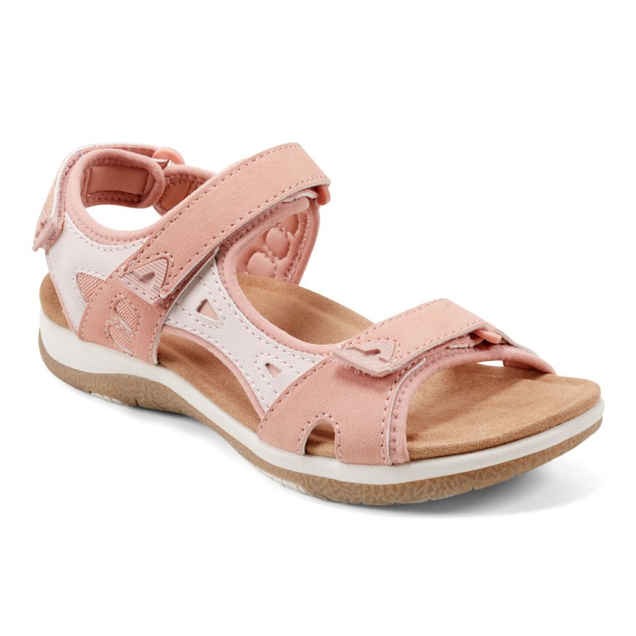 Casual Earth Shoes | Skylar Round Toe Lightweight Casual Flat Sandals Light Pink