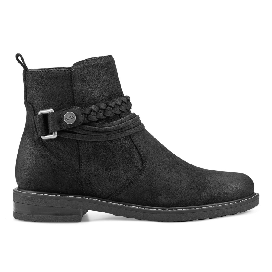 Boots & Booties Earth Shoes | Jeno Round Toe Casual Booties Black