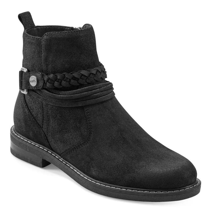 Boots & Booties Earth Shoes | Jeno Round Toe Casual Booties Black