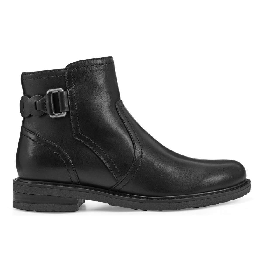 Boots & Booties Earth Shoes | Jenna Round Toe Casual Booties Black