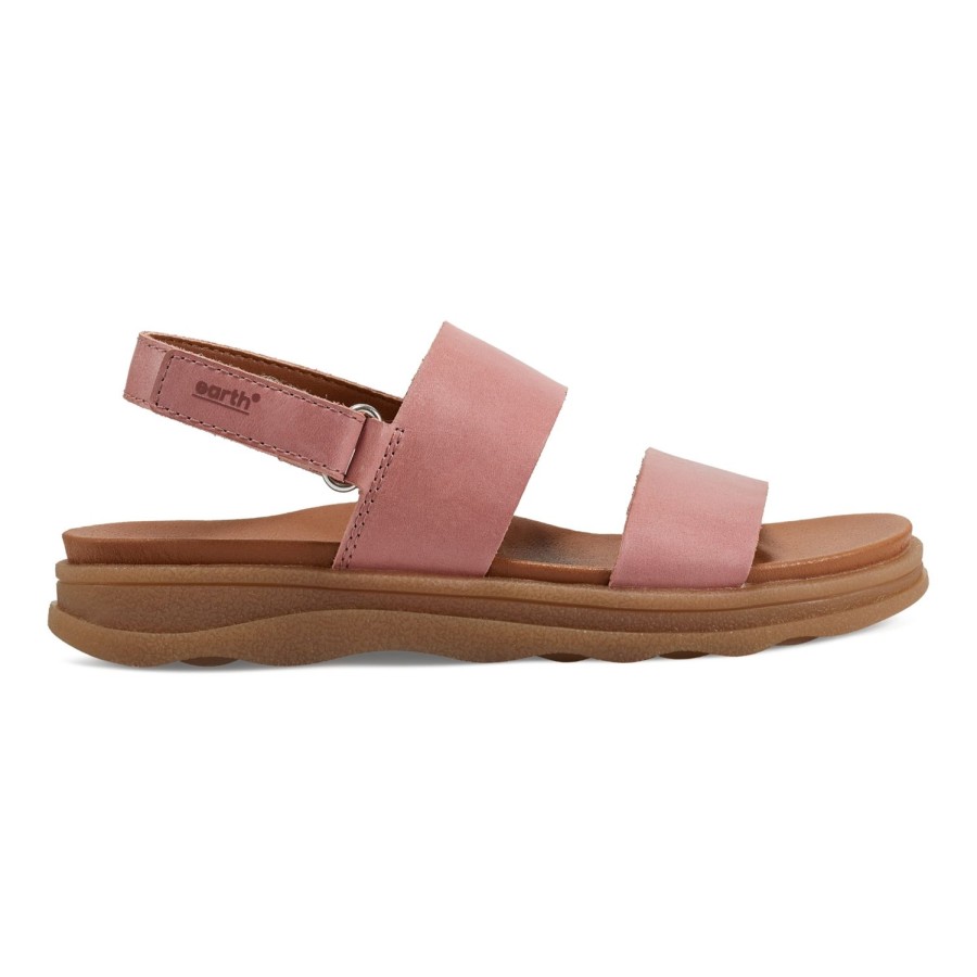 Casual Earth Shoes | Leah Round Toe Strappy Casual Flat Sandals Medium Natural