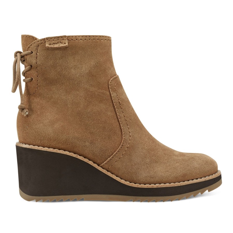 Boots & Booties Earth Shoes | Calia Round Toe Casual Wedge Ankle Booties Medium Natural