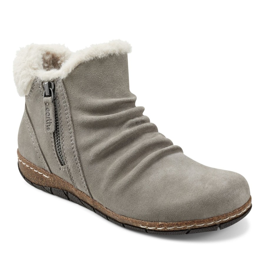 Boots & Booties Earth Shoes | Eric Round Toe Cold Weather Casual Booties Medium Gray